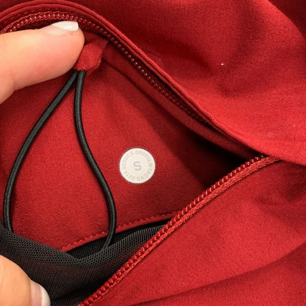 Lululemon Swim Shorts Mens S Small‎ Ruby Red Channel Cross Brief Lined Trunks
